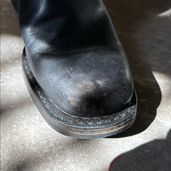 Vintage Frye Campus Black Label Black Leather Mid-Calf  Boots 8 1/2 - Picture 8 of 14